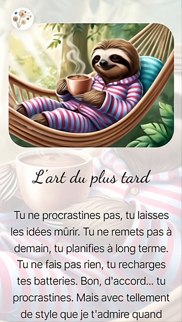 L'art du plus tard