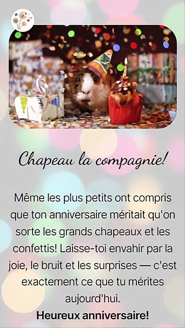 Chapeau la compagnie!