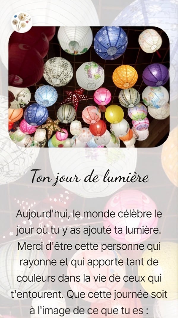 Ton jour de lumière