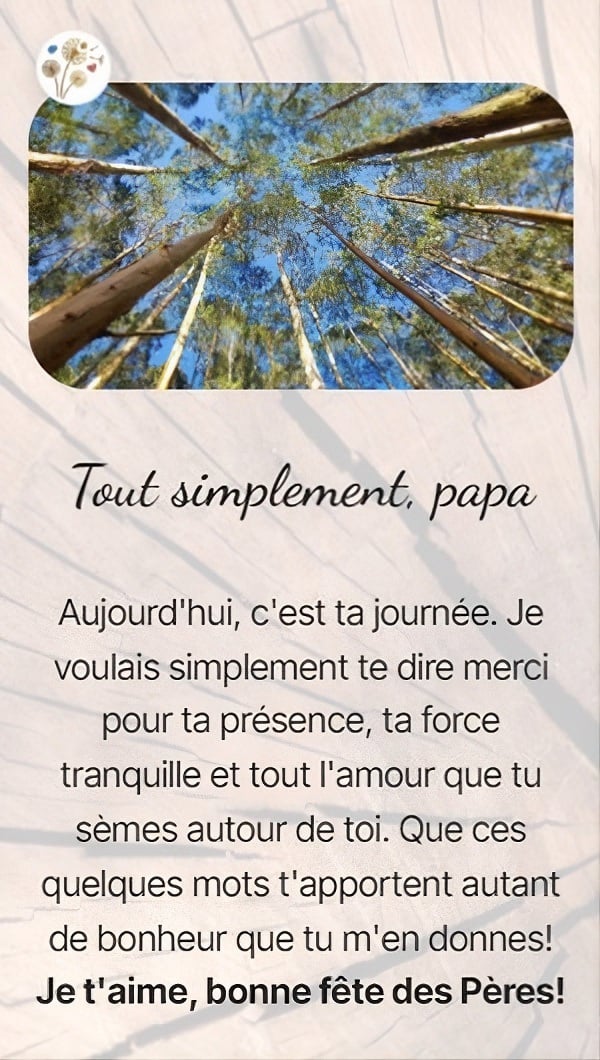 Tout simplement, papa