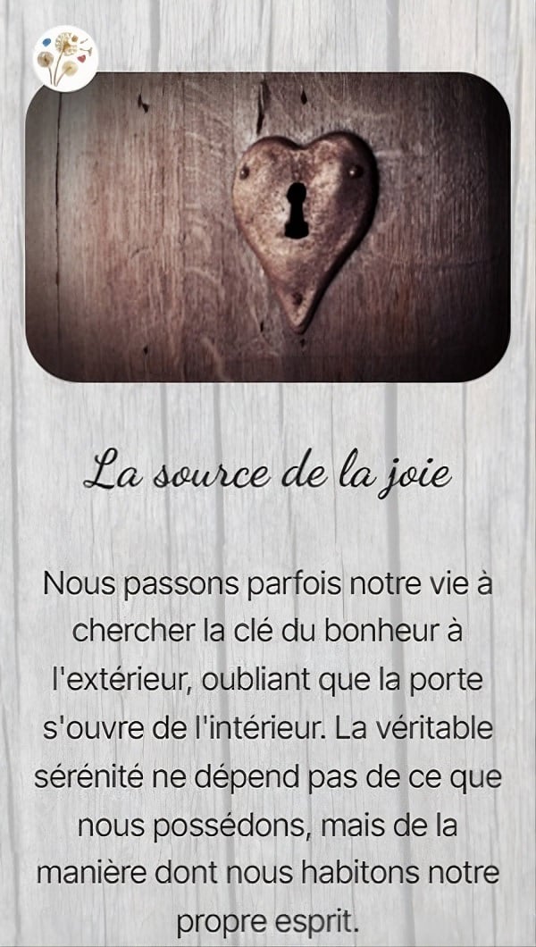 La source de la joie